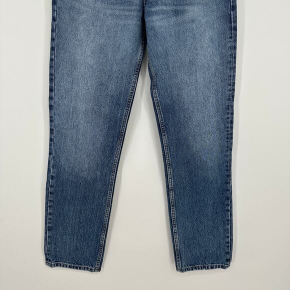 Zara ZW The Mid Waist Straight Leg Button Fly Cotton Womens Jeans US 4 - Picture 8 of 11